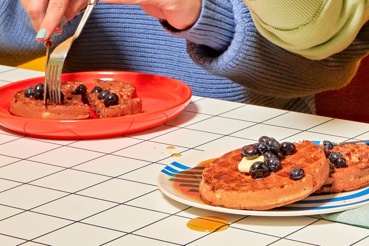 Blueberry Protein Waffles